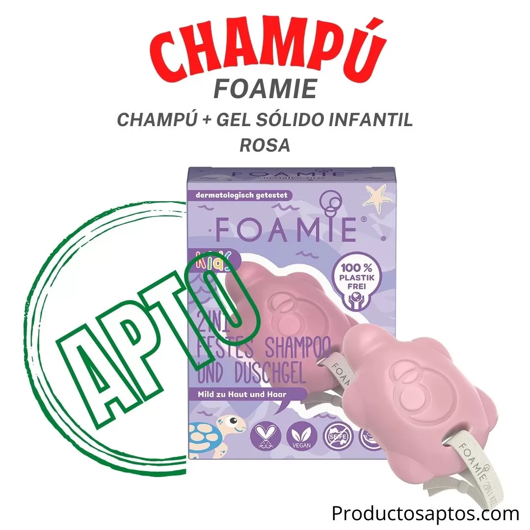 Champu Solido Infantil Tortuga Rosa Foamie